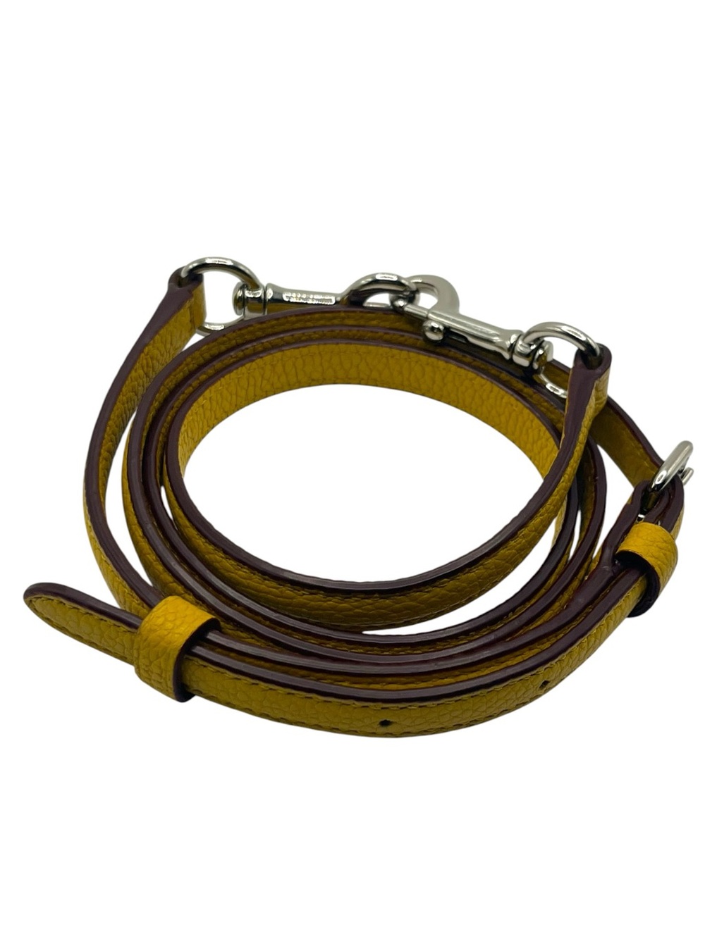 Coach Yellow Leather Adjustable Silver Hardware Replacement Strap - Picture 5 of 8